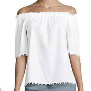 Trina Turk White Off the Shoulder Blouse - Size XS
